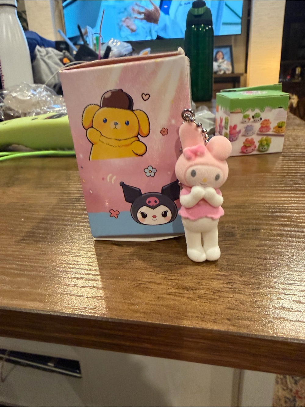 My Melody Pink Bunny flocked Keychain